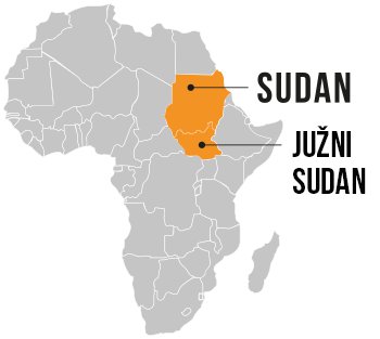 Nekoč največja afriška država Sudan se je leta 2011 razcepila na Sudan na severu in na Južni Sudan. V državah trajajo spopadi in vojne že od leta 1956, ko so jo zapustili angleški kolonialisti.